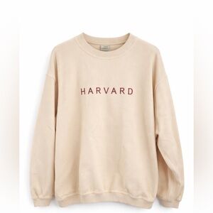 Chicka-d Harvard Cream Ribbed Sweatshirt Size M Academia